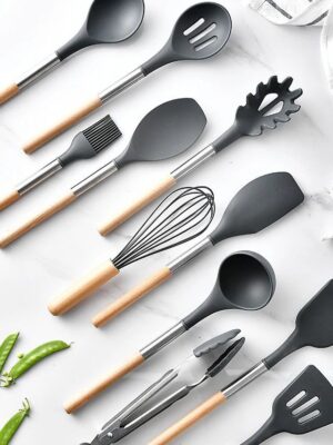 922739c4935edd7508d05ececfd36ba6 12 Pcs Silicon Spatula Set Grey