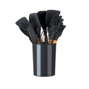 93e31f798e06306ccf70fdc89e6d9cf5 12 Pcs Silicon Spatula Set Black