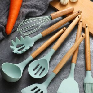 9e0a5933149f7f66c6ec93e690e8a269 12 Pcs Silicon Spatula Set green