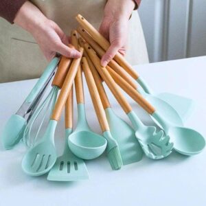 bbe4051253a6b0ca3256ce4a5f0b7f38 12 Pcs Silicon Spatula Set green