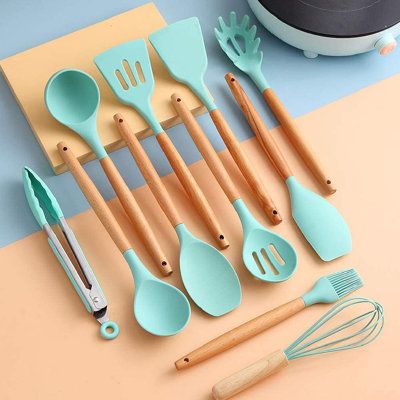 12 Pcs Silicon Spatula Set green