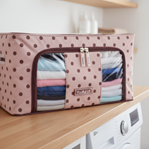 24Ltr Storage Box Dot Beige