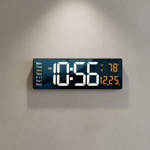0fed94f3-9998-4a41-8e2c-6239345d14e2 Digital Wall Clock White Orange