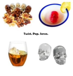 3D Skull Ice Ball 4 Grid