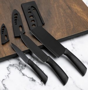 Black 3pcs knife set