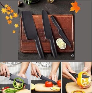 Black 3pcs knife set