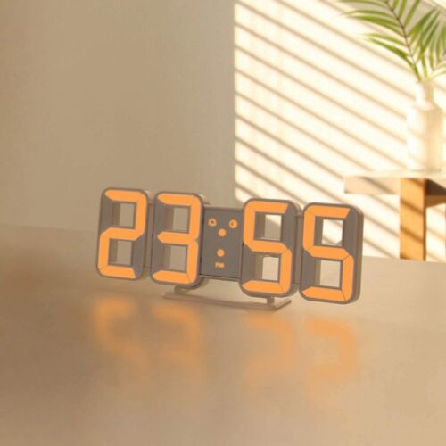 3D LED Clock Orange
