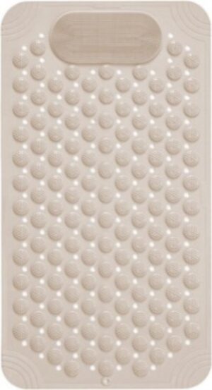 Bath Mat With Scrub square Beige
