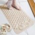 Bath Mat With Scrub square Beige