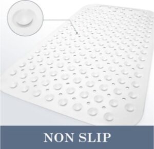 Bath Mat With Scrub White