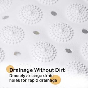 Bath Mat With Scrub White