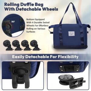 51jJ9Lfc13L Duffel Trolley Bag With Wheel Navy blue