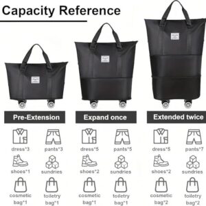 51n94RuKgQL Duffel Trolley Bag With Wheel Black