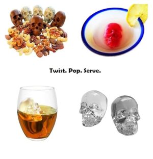 3D Skull Ice Ball 4 Grid