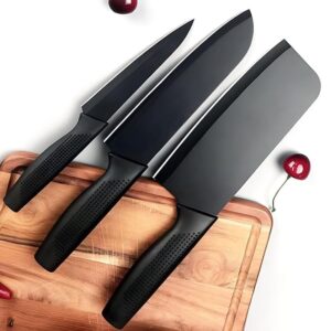 Black 3pcs knife set