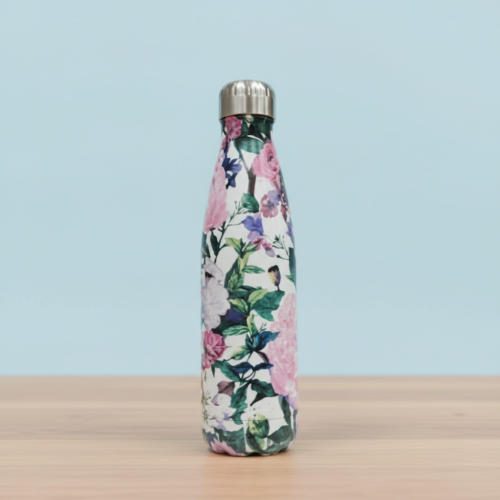 7257561d-78d2-4675-9fd2-63ab20b2e85d 500ml Double Wall Printed Steel Bottle Flower