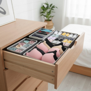 4 PCS Drawer Divider Box Grey