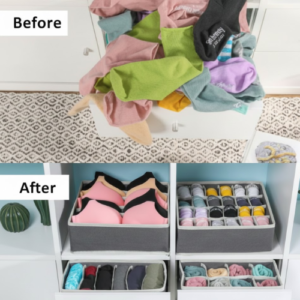 4 PCS Drawer Divider Box Grey