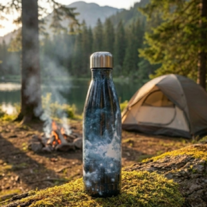 500ml Double Wall Printed Steel Bottle Cloud