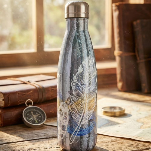 Untitled design (39) 500ml Double Wall Printed Steel Bottle Leaf