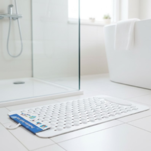 Bath Mat With Scrub White