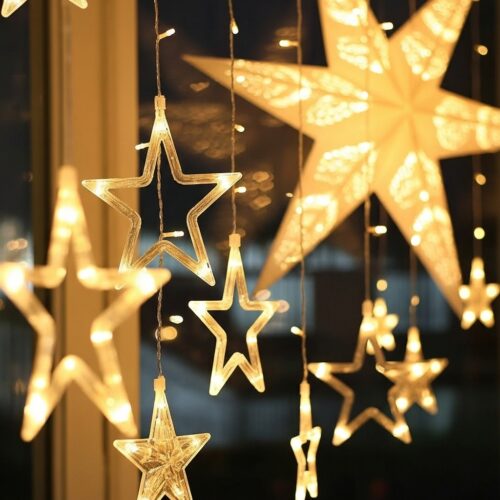 LED Star Curtain String Lights
