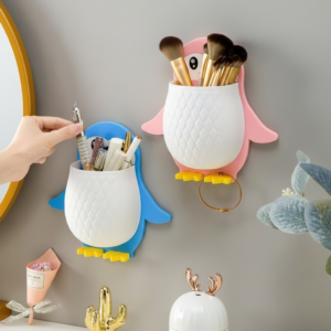 Wall-Mounted Penguin Toothbrush Holder