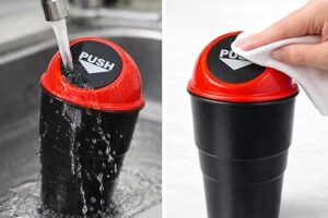 Push-Top Car Trash Bin