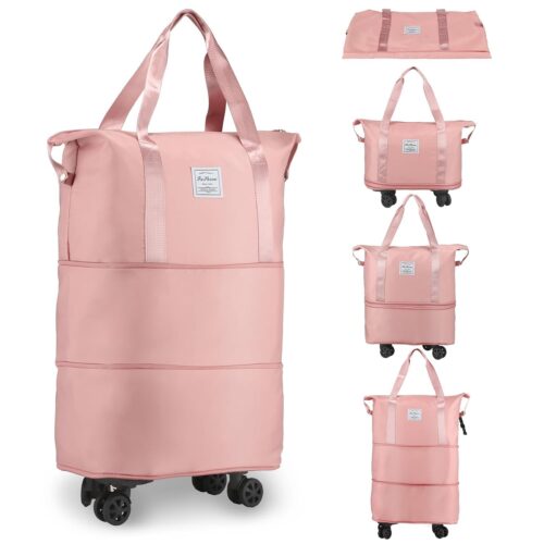 61imU5CkdPL._SL1500_ Duffel Trolley Bag With Wheel Pink