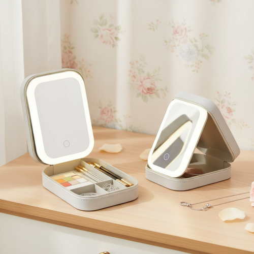 LED Vanity Mirror Organizer