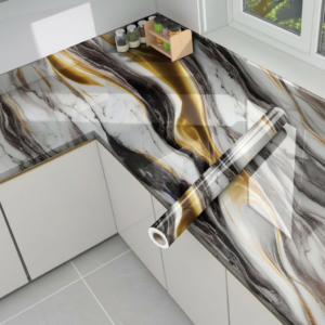 Black Golden Marble Foil Paper