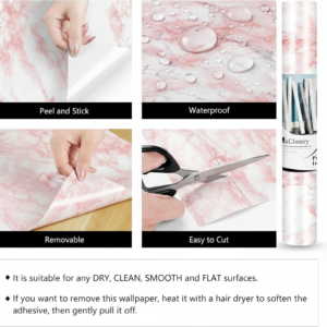 Pink Marble Foil Paper