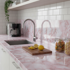 Pink Marble Foil Paper