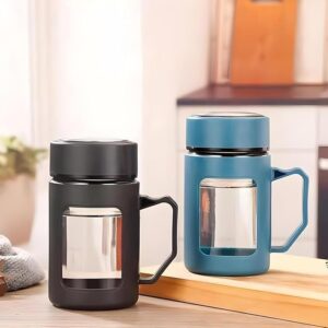 Double wall glass tea mug