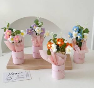 61kEQm9oWkL._SL1080_ Artificial crochet flower bouquet