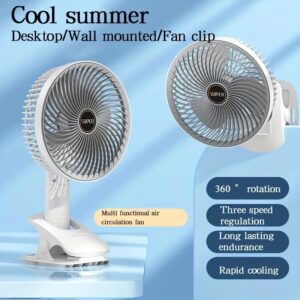 360° Rotating Clip & Desk USB Fan