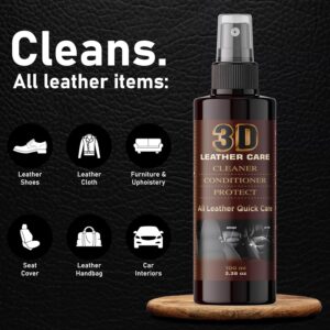 3D Leather Cleaner, Conditioner & Protect Spray