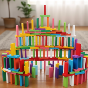 Wooden Domino Blocks Set