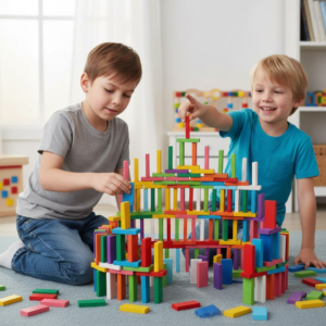 Wooden Domino Blocks Set