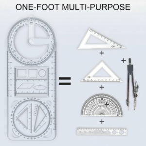 Multifunction Geometry Scale Ruler Set