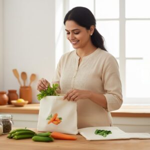 10 pc Cotton Vegetable Storage Bags