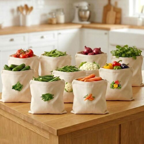 10 pc Cotton Vegetable Storage Bags