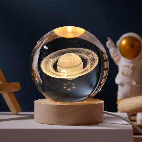 3D Saturn Crystal Night Lamp