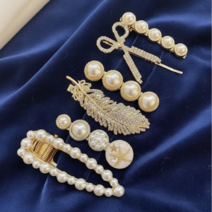 Pearl Hair Clips gold