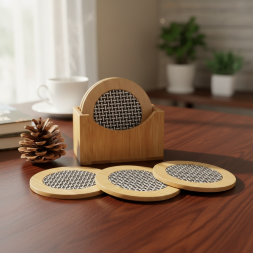 Wooden Coasters Set Round