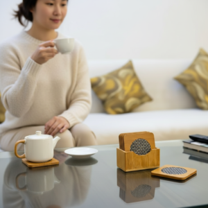 Wooden Coasters Set Square