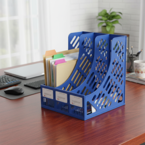 3-Tier Plastic File Rack Organizer