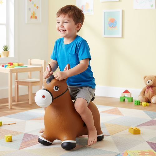 Inflatable jumping horse