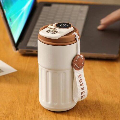 Travel Tumbler Brown & White