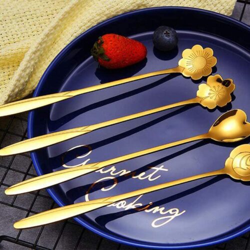 Gold Flower Spoon Set